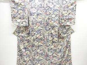 大正ロマン　型染草花模様着物